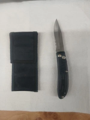 Faca de bolso Spring Assist Aus-8 lâmina de aço com estojo - Imagem 1 de 4