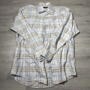 Burberry Mens Button Up Shirt Tan Medium Plaid Checkered Formal Casual - Picture 1 of 5