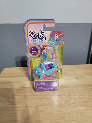Polly Pocket Pollyville Single metal Vehicle, Mini Doll, Pet Dino Free Shipping  - Image 1 of 2