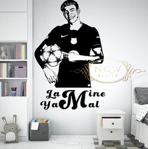 Lamine Jamal FC Barcelona Fußball Wand Tür Kinderzimmer Dekor Vinyl Aufkleber - Bild 1 von 8