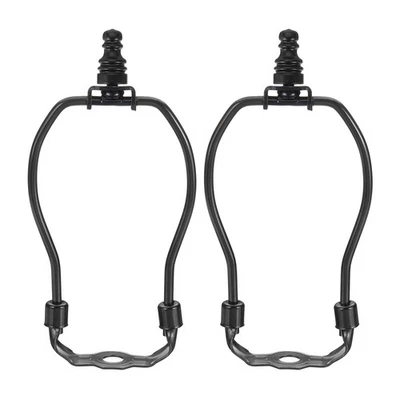2 Set 5.5 Inch Lamp Harp Kit with 1" Tall Carbon Steel Finial for Lamps, Black - Image 1 of 4