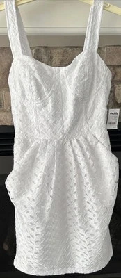 Charlotte Russe Women’s Small dress layered White Eyelet Built In Bra Straps - Image 1 of 4