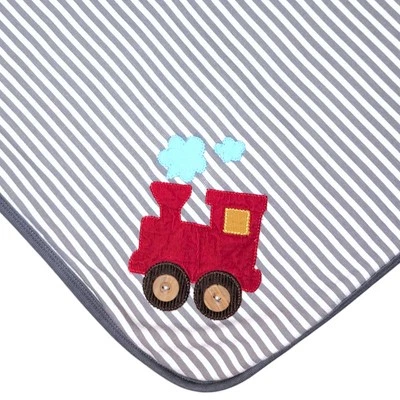 Manta Alta Bebé Blanco Gris Bebé Niño Recibiendo Envoltura Algodón Tren 25" x 28" Foto 1 de 4