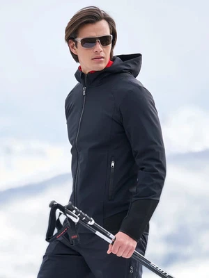 ¡Nuevo! Chaqueta de esquí Bogner Jace Softshell para hombre pequeña negra ligera impermeable  Foto 1 de 4