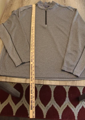 Roundtree And Yorke Mens Medium Gray Half Zipper Light Sweater - Image 1 of 3