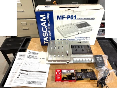 Tascam MF-P01 Analog 4 Track Recorder, Box, Manual, PS-P2 Pwr Supply & New Tapes - Image 1 of 4