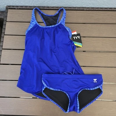 Regata feminina TYR veludo azul Sonoma 2 N 1 com hipkini tamanho P NOVA  - Imagem 1 de 4