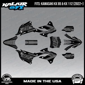 Graphics Kit for KAWASAKI KX85 KX112 (2022-2026) Lethal Series - Smoke - Picture 1 of 4