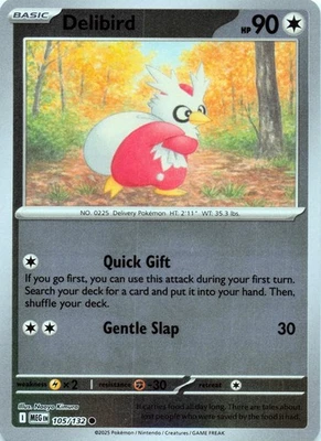 Delibird 105/132 - REVERSE HOLO - ME01: Mega Evolution - NM - Image 1 of 2