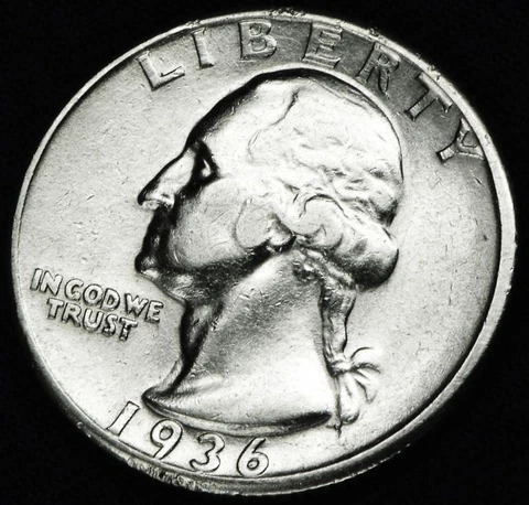 1936-p Washington Quarter Chest Feathers.   High Grade (Inventory A) Cover