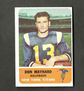 1962 Fleer Don Maynard Football Card # 59 New York Titans EX Texas Western