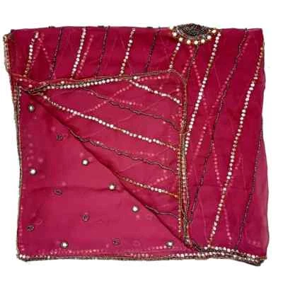 Vintage Dupatta Chiffon Georgette Floral Embroidered Long Stole Wrap scarf Hijab - Image 1 of 4