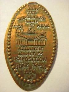 Accendi la Lampada Numismatica Esposizione Rarità Atlantiche 1994 Penny Pressato - Foto 1 di 2