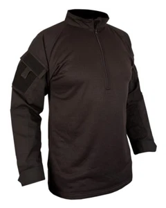 TACTICAL UBACS SHIRT BLACK MENS BRITISH ARMY MILITARY FLEECE RIPSTOP TOP AIRSOFT - Picture 1 of 3