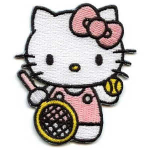 Hello Kitty Patch Tennis Player Embroidered Iron On - Picture 1 of 2