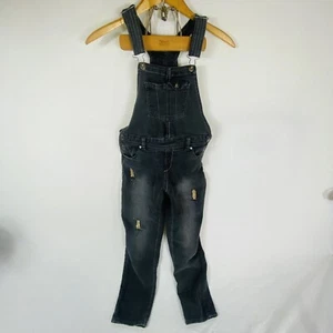 Girls Jordache Dark Gray/ Black  Jeans Overalls size 10/12 Large with Sequenc - Picture 1 of 10