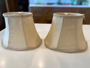 Set of 2 Vintage Scalloped & only 6.25" deep Lamp Shades - Ready to Re-Cover - Picture 1 of 5