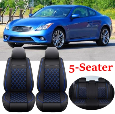 For Infiniti G37 Luxury Car Seat Covers Front/Rear 5-Seater Full Set PU Leather Foto 1 de 4