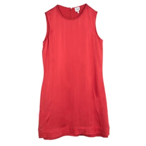 Armani Junior Red Braided Edging Detail Sleeveless Dress 16 Yrs - Picture 1 of 5