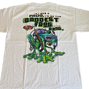 Amphibious Outfitters Men's T-Shirt XXL Baddest Frog Vintage Short Sleeve White - Picture 1 of 10