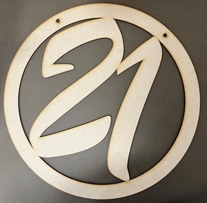 MDF de madera número 21 bucle decoración disponible en varios tamaños decoración - Imagen 1 de 1