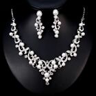 Crystal Pearl Necklaces Earrings-imitation Pearl Gold Color Necklace Jewelry Set