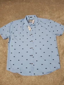 NWT Tallwoods Mens Shirt Size 2XL Button Up Stretch Blue Soft Touch Golf Casual - Picture 1 of 7