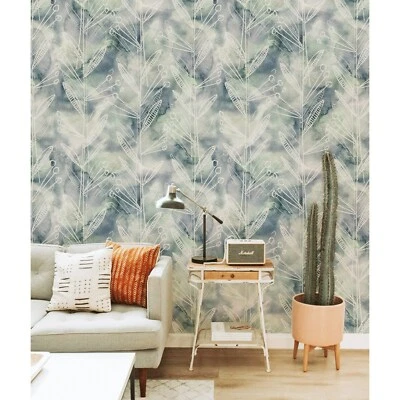 Abstract Plants Non-Woven wallpaper Watercolor wall mural Leaves Home decor - Image 1 of 4