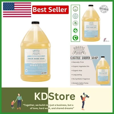 Thick  Castile Liquid Soap - 1 Gallon Unscented Refill for Non-Toxic Care - Image 1 of 4