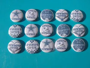 Dallas vaqueros botones de espalda plana o alfiler insignias cabujones adornos imanes - Imagen 1 de 5
