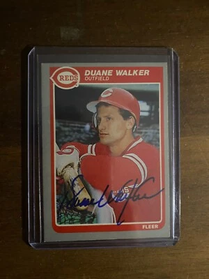 1985 Fleer Duane Walker Autographed Card Cincinnati Reds No COA - Image 1 of 2