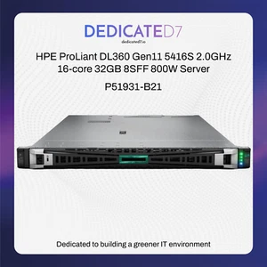 HPE ProLiant DL360 Gen11 5416S 2.0GHz 16-core 32GB 8SFF 800W Server P51931-B21 - Picture 1 of 4