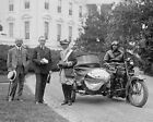 President Coolidge, sidecar motorcycle White House Vintage Old Photo Reprints