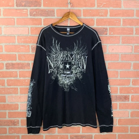 Nascar Ryan Newman U.S. Army Black Long Sleeve Thermal Shirt Size 2XL XXL Cover