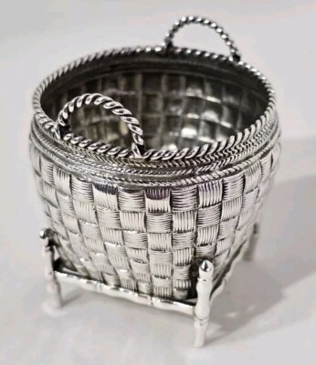 Cuenco baratija plata novedad cantonesa exportación china.Fabricado como cesta. C19 Foto 1 de 4