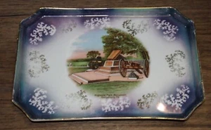 Early Antique Gettysburg Souvenir Tray Highwater Mark Monument Cannon Germany - Picture 1 of 8
