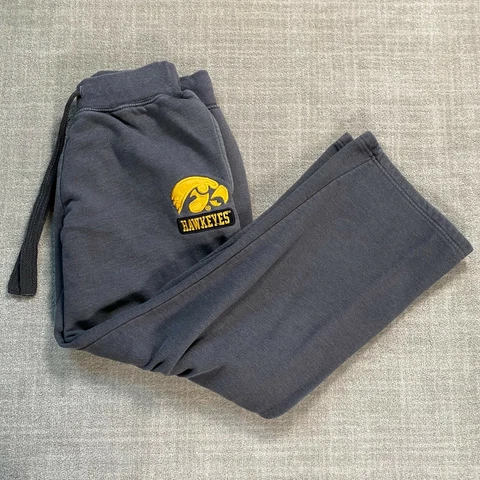 Iowa Hawkeyes Sweatpants Small S Grey Logo Relaxed Fit Cotton Pants NCAA Womens Cover