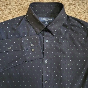 Mizzen+Main Leeward Men's S Trim Black Button Pattern Long Sleeve Button Up - Picture 1 of 7