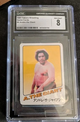 Tarjetas de juego de mesa 1981 Takara Wrestling #4 Andre The Giant RC CGC 8 casi nuevas-como nuevas  Foto 1 de 4