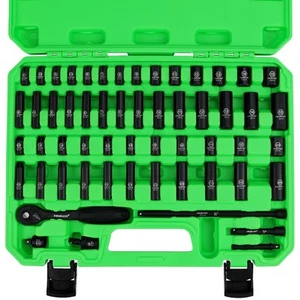 SWANLAKE 1/4" Drive Impact Socket Set, 56-Piece Standard SAE (5/32 to 9/16 in... - Picture 1 of 8