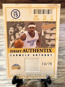 2004-05 Fleer Authentix #JA-CA Carmelo Anthony Jersey Authentix Blue #/75 - Picture 1 of 3