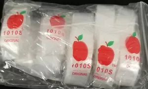 1010-S Original Apple Bags 1 Zoll x 1 Zoll wiederverschließbar 1.000 Baggies KLAR - Bild 1 von 1