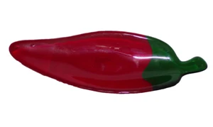 Plato de salsa de vidrio de pimiento rojo de 10,5" Mad About Glass plato de servir firmado artesanalmente - Imagen 1 de 21