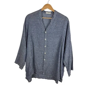 CP Shades 100% Linen Button Down Tunic Size Small Lightweight Lagonlook Coastal - Picture 1 of 7
