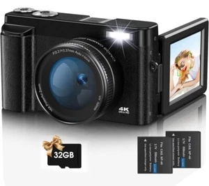 4K Digital Compact Vlogging Camera 48MP, 16x Optical Zoom, Autofocus, Anti-shake - Picture 1 of 11
