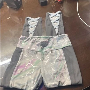 Stylish Gray and Multicolor Kids Leggings Size 10 - Picture 1 of 2