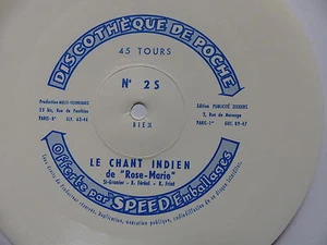 Disque souple flexi Discotheque de poche 2S Le chant indien de Rose Marie - Imagen 1 de 1