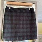 Llbean Plaid Green Wool Lined Pencil Skirt Size 4 Holiday