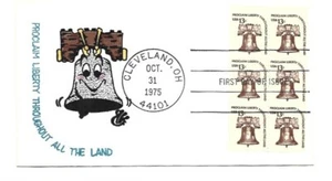 1595A 13c Liberty Bell, Americana, pane of 6 Animated by Ellis FDC - Picture 1 of 1