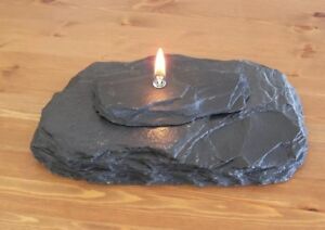 Slate Oil Lamp Candle - Fire Rock - Real Natural Rock New Black - L🙄🙄K